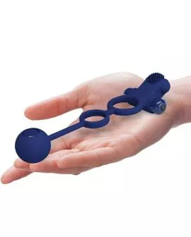 Pretty Love Remington - Doppelvibrationsring mit Stecker blau