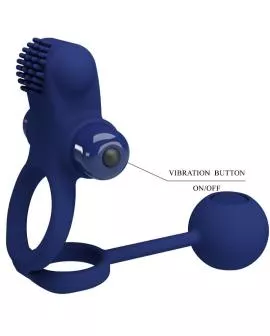 Pretty Love Remington - Doppelvibrationsring mit Stecker blau