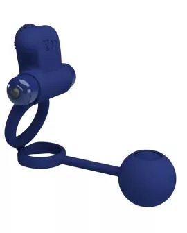 Pretty Love Remington - Doppelvibrationsring mit Stecker blau