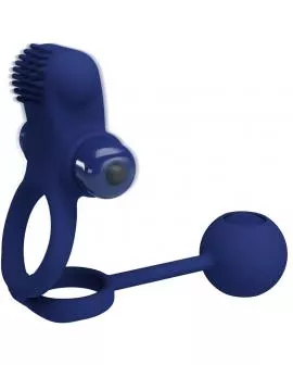 PRETTY LOVE - REMINGTON DOPPELVIBRATIONSRING MIT STECKER BLAU