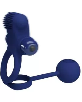 Pretty Love Remington - Doppelvibrationsring mit Stecker blau