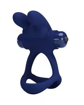 Pretty Love - Francisco Doppel-Vibrationsring Kaninchen Blau
