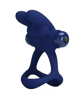 Pretty Love - Francisco Doppel-Vibrationsring Kaninchen Blau