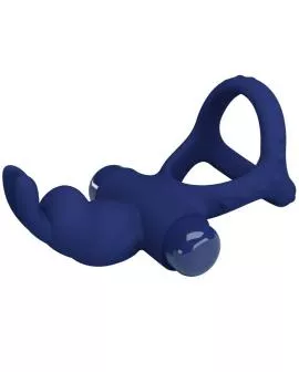 Pretty Love Luchito - Doppeltvibrierender Ring Kaninchen Blau
