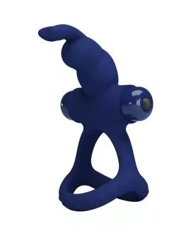 Pretty Love Luchito - Doppeltvibrierender Ring Kaninchen Blau