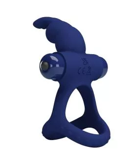 Pretty Love Luchito - Doppeltvibrierender Ring Kaninchen Blau