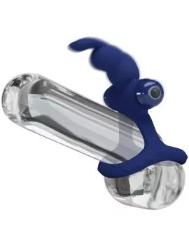 Pretty Love Luchito - Doppeltvibrierender Ring Kaninchen Blau