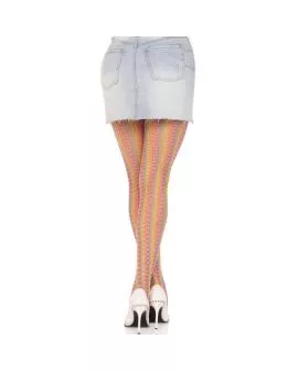 LEG AVENUE - Mehrfarbige Erotik-Häkelstrümpfe
