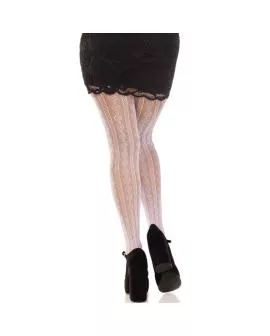 LEG AVENUE - Strümpfe mit Herz-Öffnungen und Schleifen weiß