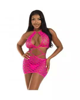 LEG AVENUE - MINIKLEID MIT ÖFFNUNGEN PINK EINHEITSGRÖSSE