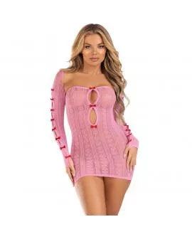 LEG AVENUE - KLEID HERZ & SCHLEIFEN ROSA EINHEITSGRÖSSE