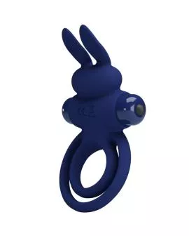 Pretty Love Darey - Doppelter Vibrationsring Kaninchen Blau
