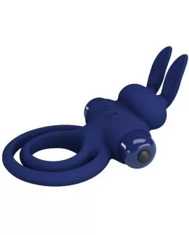 Pretty Love Darey - Doppelter Vibrationsring Kaninchen Blau