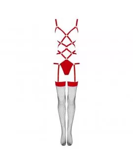 LIVCO CORSETTI FASHION - THIARA LC 20213 SET BODY + STRÜMPFE ROT 
