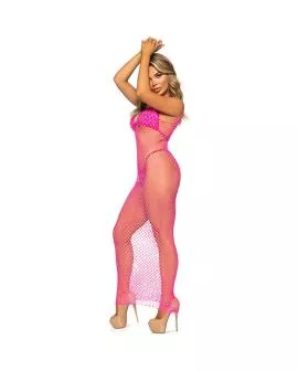 Leg Avenue - Langes Netzkleid Pink Eine Größe