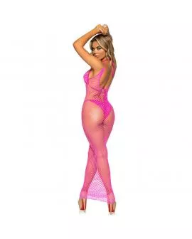 LEG AVENUE - LANGES NETZKLEID PINK EINE GRÖSSE
