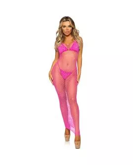 Leg Avenue - Langes Netzkleid Pink Eine Größe