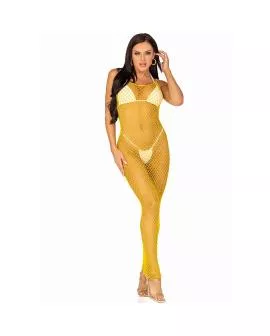 Leg Avenue - Langes Netzkleid Gelb Eine Größe