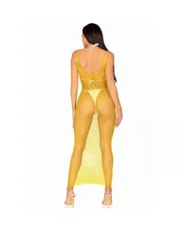 Leg Avenue - Langes Netzkleid Gelb Eine Größe