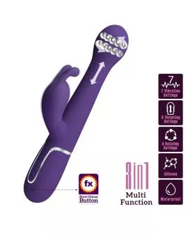 PRETTY LOVE - DEJON RABBIT VIBRATOR 3 IN 1 MULTIFUNKTIONS-LILA