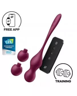 SATISFYER - LOVE BIRDS VARY VIBRIERENDE KUGELN KOSTENLOSE APP WEINROT