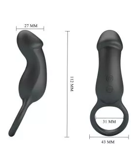 Pretty Love - Trae Vibrationsring mit schwarzem Stimulator