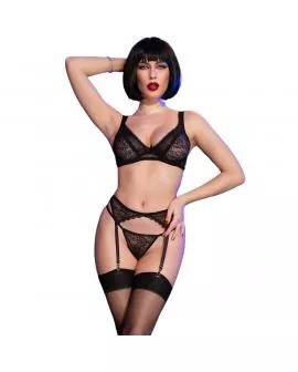 Chilirose CR 4692 - Vierteiliges Erotik-Set Schwarz