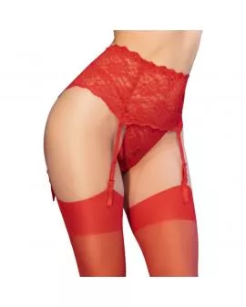 CHILIROSE - CR 4718 STRUMPFGÜRTEL UND STRÜMPFE ROT S