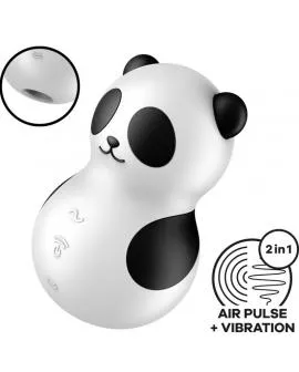 SATISFYER - POCKET PANDA STIMULATOR & VIBRATOR SCHWARZ WEISS