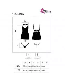 LIVCO CORSETTI FASHION - KROLINA LC 90734 CHEMISE + TANGA SCHWARZ 