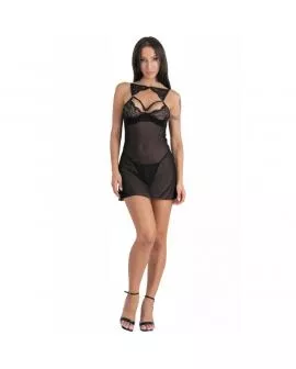 LIVCO CORSETTI FASHION - KROLINA LC 90734 CHEMISE + TANGA SCHWARZ 