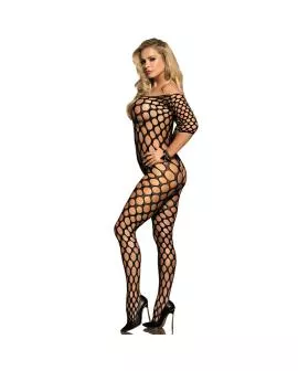 SUBBLIME - Offene Schultern Netz-Bodystocking Schwarz