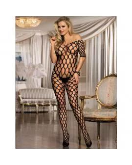SUBBLIME - 951719 OFFENE SCHULTERN NETZ-BODYSTOCKING SCHWARZ EINE GRÖSSE