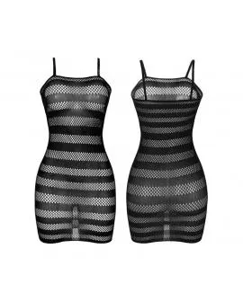 SUBBLIME - 951733 NETZ-KLEID MIT SCHWARZEN STREIFEN EINE GRÖSSE