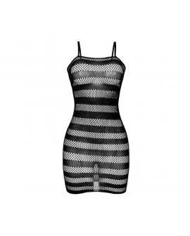 SUBBLIME - 951733 NETZ-KLEID MIT SCHWARZEN STREIFEN EINE GRÖSSE