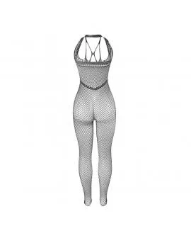 SUBBLIME - 951788 LANGER NETZ-BODYSTOCKING MIT RIEMEN AUF BRUST UND RÜCKEN SCHWARZ EINE GRÖSSE
