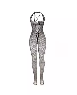 SUBBLIME - 951788 LANGER NETZ-BODYSTOCKING MIT RIEMEN AUF BRUST UND RÜCKEN SCHWARZ EINE GRÖSSE