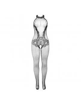 SUBBLIME - 951801 BODYSTOCKING AUS NETZ UND SPITZE MIT OBEREM AUSSCHNITT SCHWARZ EINE GRÖSSE