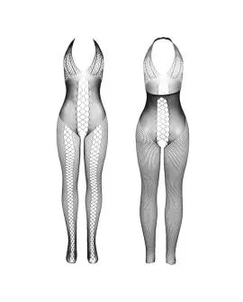 Subblime 951832 Bodystocking - Offener Rücken Kreuzdetails Schwarz