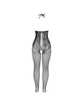 Sublime - Offener Netz-Bodystocking Neckholder Schwarz