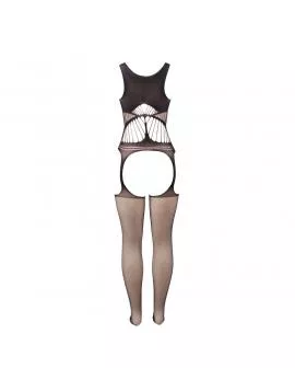 SUBBLIME - 951900 NETZ-BODYSTOCKING OHNE SCHRITT MIT CUPS UND OFFENEN SCHULTERN SCHWARZ EINE GRÖSSE