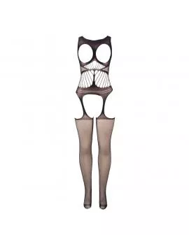 SUBBLIME - 951900 NETZ-BODYSTOCKING OHNE SCHRITT MIT CUPS UND OFFENEN SCHULTERN SCHWARZ EINE GRÖSSE