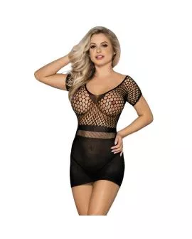SUBBLIME 951917 - Kurzes schwarzes Häkelkleid mit Frill - Eine Größe