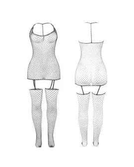 SUBBLIME Glänzender Netz-Bodystocking Eine Größe - 951955