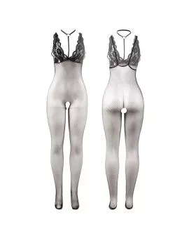 SUBBLIME 951993 - Schwarz Netz-Bodystocking Schrittfrei