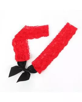 SUBBLIME - Kurzes Netzkleid mit Schwarzen und Roten Nähten