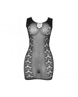 SUBBLIME - 952167 KURZER ELASTISCHER NETZ-KLEID SCHWARZ EINE GRÖSSE
