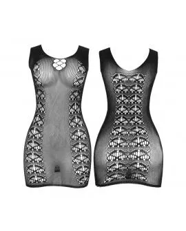 SUBBLIME - 952167 KURZER ELASTISCHER NETZ-KLEID SCHWARZ EINE GRÖSSE