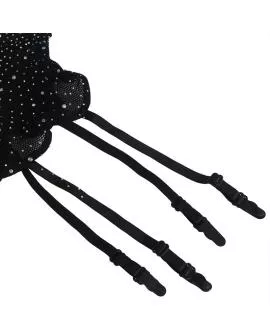 Subblime - Netz-Bodystocking Handschuhe Diamanten - Schwarz