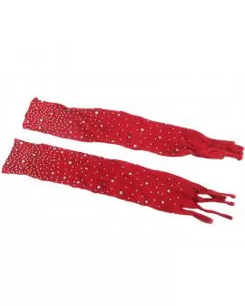 SUBBLIME - 952181 NETZ-BODYSTOCKING MIT HANDSCHUHEN UND DIAMANTEN ROT EINE GRÖSSE